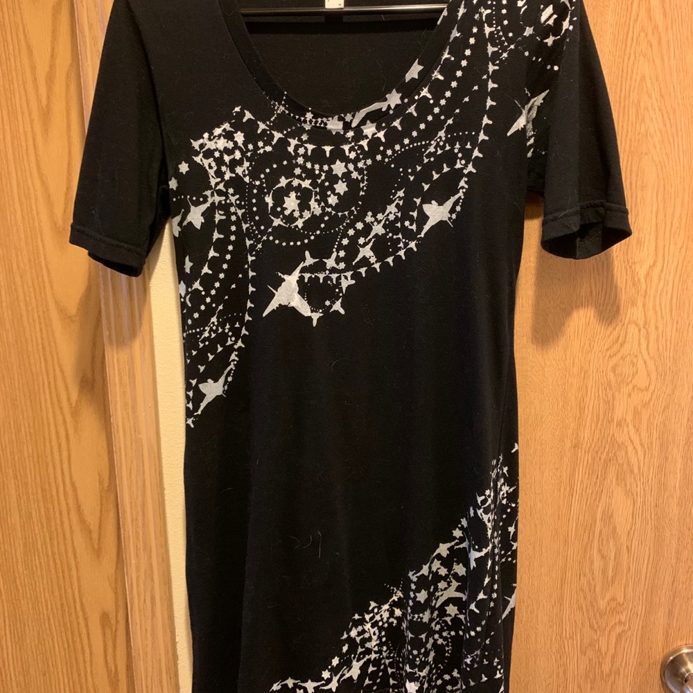 Stars and Ships print T-shirt dress